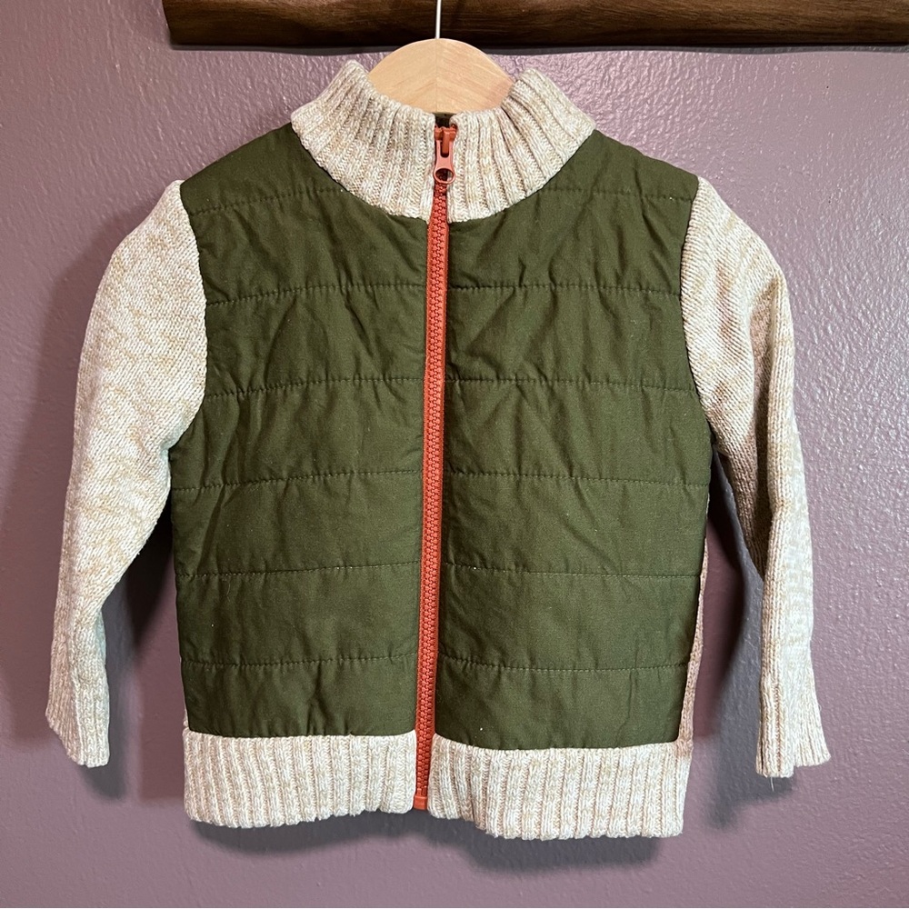 Kids Green and Beige Quilted Jacket